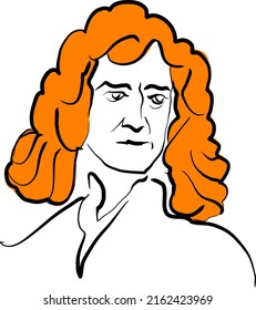 Isaac Newton Vector Drawing Surface Hair Stock Vector (Royalty Free ...