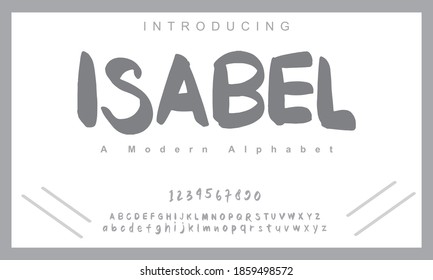 Isabel font. Minimal modern alphabet fonts. Typography minimalist urban digital fashion future creative logo font. vector illustration