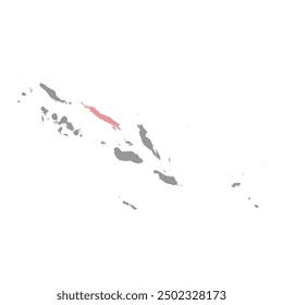 Isabel province map, administrative division of Solomon Islands. Vector illustration.