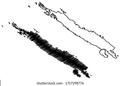 Isabel Province (Provinces of Solomon Islands, Solomon Islands, island) map vector illustration, scribble sketch Ysabel (Santa Isabel Island, San Jorge, Barora) map