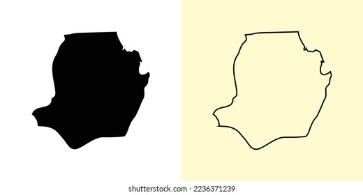 Mapa de Isabela, Filipinas, Asia. Diseños de mapas rellenos y esquemáticos. Ilustración del vector