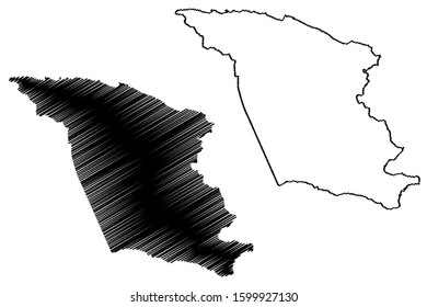 Isabela municipality (Commonwealth of Puerto Rico, Porto Rico, PR, Unincorporated territories of the United States) map vector illustration, scribble sketch Isabela map