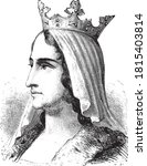 Isabella I of Castile, Vintage engraving. From Popular France, 1869.