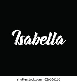 isabella, text design. Vector calligraphy. Typography poster. Usable as background.
