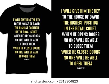 Isaiah 22 22 Typography Vector Design