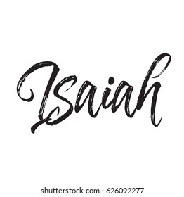 isaiah, text design. Vector calligraphy. Typography poster. Usable as background.