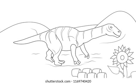 Isanosaurus dinosaur standing to eat fun education learning