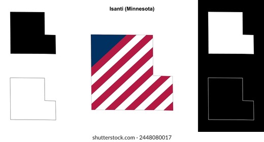Isanti County (Minnesota) outline map set