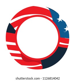 Isaolated empty american campaign button