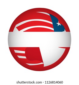 Isaolated empty american campaign button