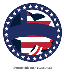 Isaolated empty american campaign button