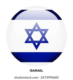 ISARAEL flag button on white background