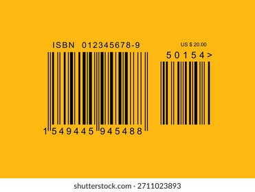 ISBN barcode for books light orange color background eps file vector