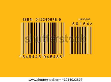 ISBN barcode for books light orange color background eps file vector