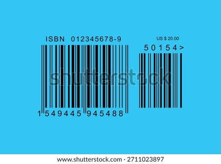 ISBN barcode for books sky blue color background