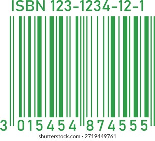 ISBN Código de barras verde para libros