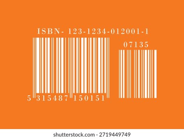 ISBN Naranja Fondo color de código de barras para libros