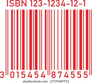 ISBN Código de barras rojo para libros
