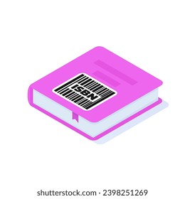 ISBN sign book icon, commercial standard literature concept. Isometric Vector illustration.