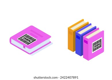 ISBN sign book icon, commercial standard literature concept. Isometric Vector illustration.