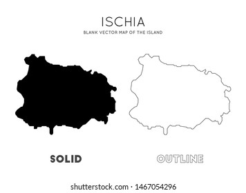 Ischia map. Blank vector map of the island. Borders of Ischia for your infographic. Vector illustration.