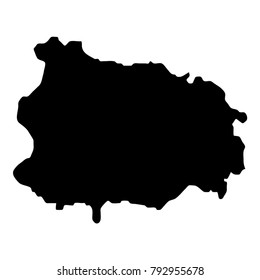 Ischia map. Island silhouette icon. Isolated Ischia black map outline. Vector illustration.