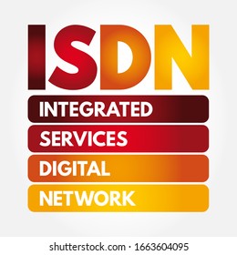 ISDN Integrated Services Digital Network - set of communication standards for simultaneous digital transmission of data over the digitalised circuits of telephone network, acronym text concept