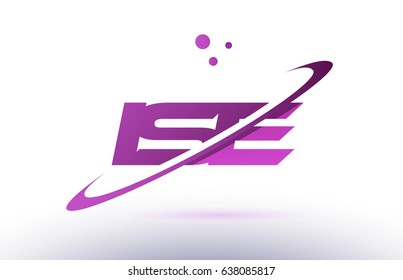 ise i s e  alphabet letter logo combination purple pink creative text dots company vector icon design template