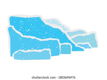 Isebergs with angular edges in flat style