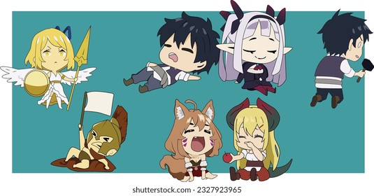 Isekai Nonbiri Nouka bundling sticker chibi