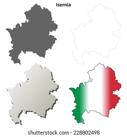 Isernia blank detailed outline map set