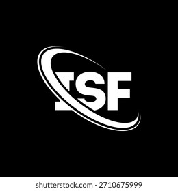 Logotipo ISF. Carta ISF. Diseño del logotipo de la carta ISF. Logotipo ISF inicial vinculado con el círculo y el logotipo del monograma en mayúsculas. Tipografía ISF para tecnología, negocio y marca inmobiliaria.