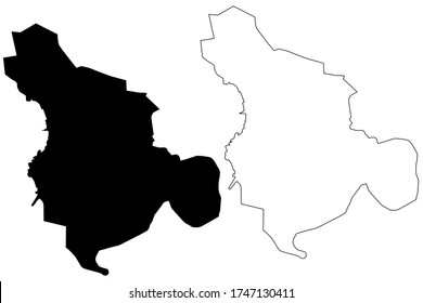 Isfahan City (Islamic Republic of Iran, Persia, Isfahan Province) map vector illustration, scribble sketch City of Ispahan, Sepahan, Esfahan or Hispahan map