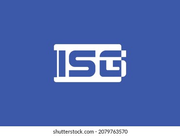 ISG letter logo and icon design template