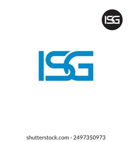 Diseño de monograma de letra de logotipo ISG