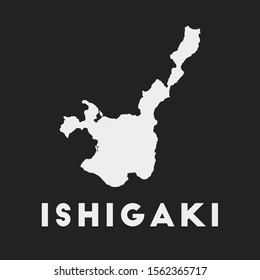 Ishigaki icon. Island map on dark background. Stylish Ishigaki map with island name. Vector illustration.