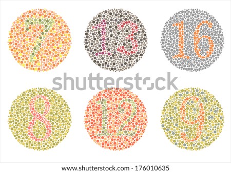 Ishihara Test. daltonism,color blindness disease. perception test,