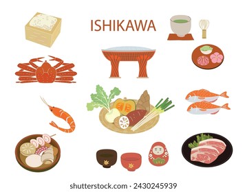 Ishikawa Japan. Food and traditional crafts.