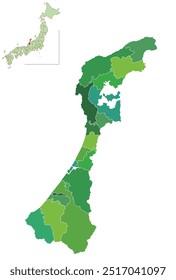 Ishikawa Japan Map Green Icon