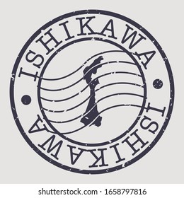 Ishikawa, Japan Stamp Postal. A Map Silhouette Seal. Passport Round Design. Vector Icon Design Retro Travel.