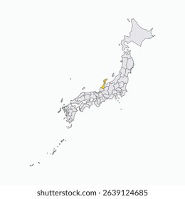 Ishikawa Prefecture highlighted on Japan map