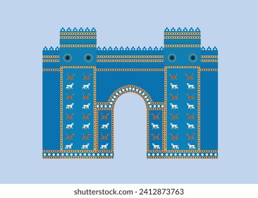 Ishtar gate of Babylon in iraq 