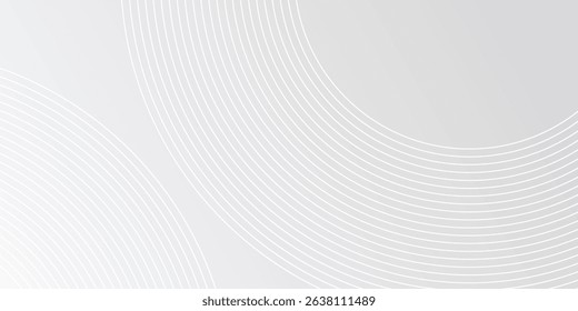 iSimple white glowing geometric lines on gray background. Modern shiny blue circle abstract