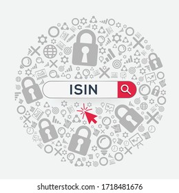 Isin Mean (international Securities Identification Number) Word Written In Search Bar ,Vector Illustration.