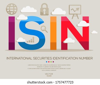 ISIN Mean (international Securities Identification Number) ,letters And Icons,Vector Illustration.