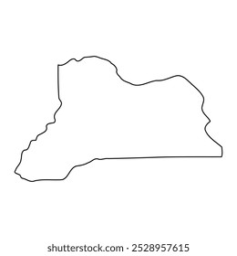 Mapa do distrito de Isingiro, divisão administrativa de Uganda. Ilustração vetorial.