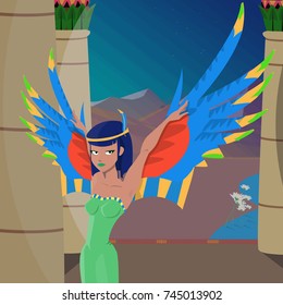 Isis goddess of egypt in the temple