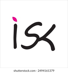 ISK Name Text Logo. Modern letter ISK logo design for creative agency and startup business branding
