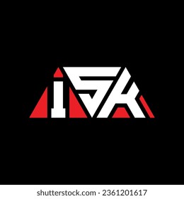 ISK Triangle Buchstaben Logo Design mit Dreieck Form. ISK Triangle Logo Design Monogramm. ISK Dreieck-Vektorlogo-Vorlage mit roter Farbe. ISK Dreieckslogo Einfach, elegant und luxuriös.