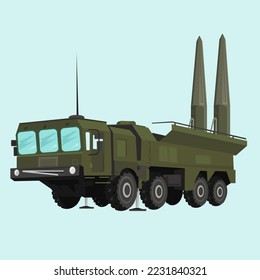 Iskander missile system. air defense protection. attack. combat war.Anti-AccessArea Denial. color image.
